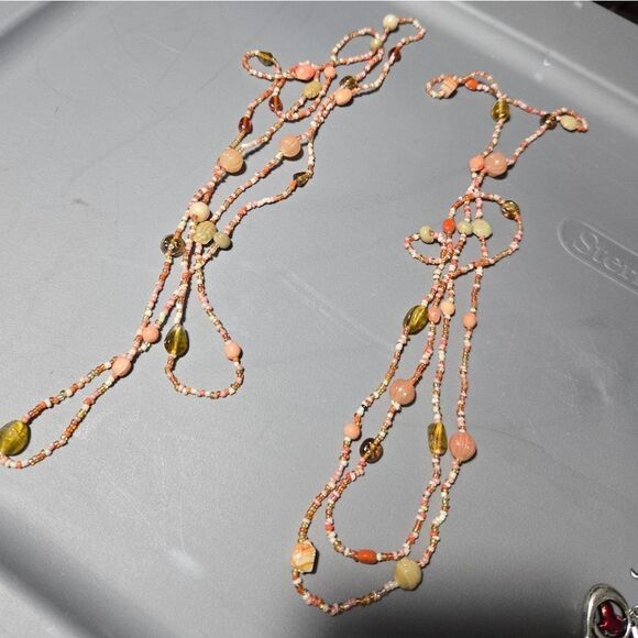 Set of 3 vintage beaded necklaces - Picture 5 of 8